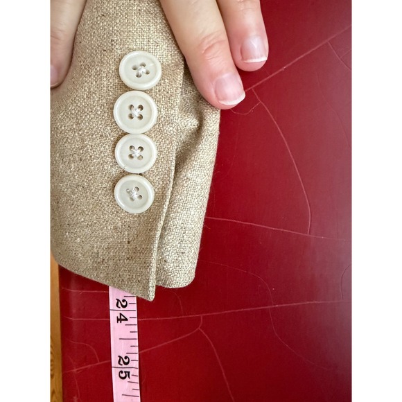 Jos A Bank Signature Silk Sport Coat Tan 40 Short Blazer Mens Jacket Derby - Picture 13 of 14